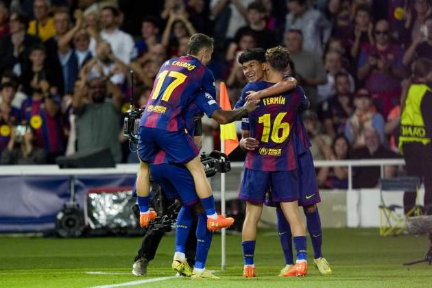 El Barça celebra un gol a la Champions EFE El Barça celebra un gol a la Champions EFE