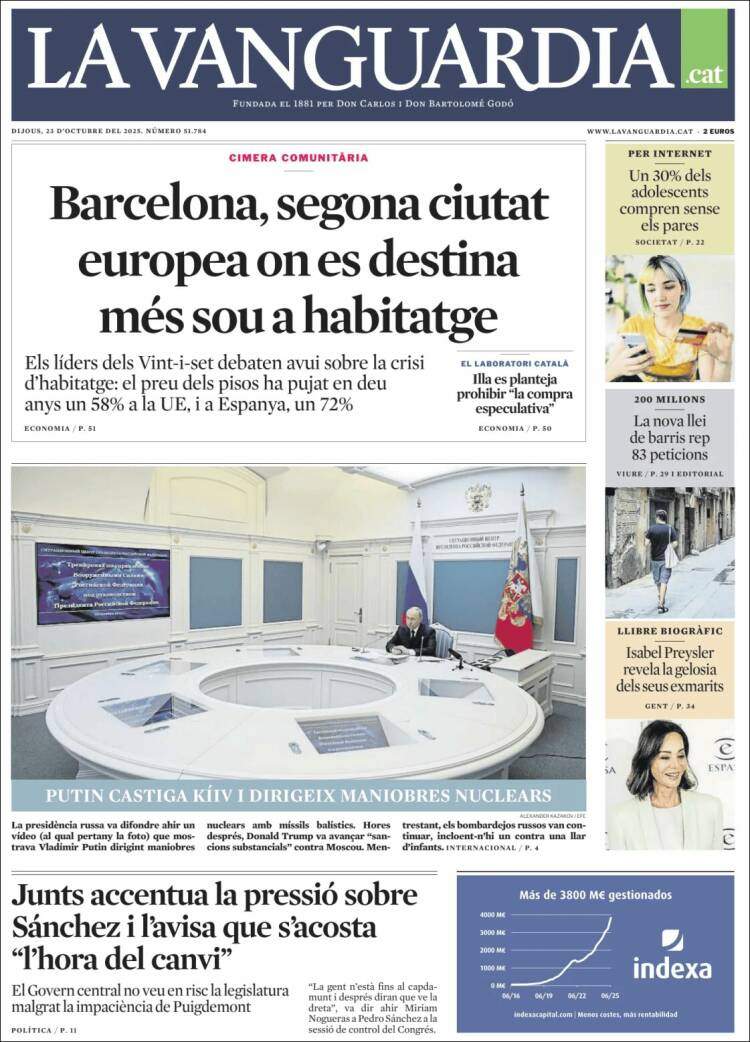 La Vanguardia, 23 octubre 2025 La Vanguardia, 23 octubre 2025