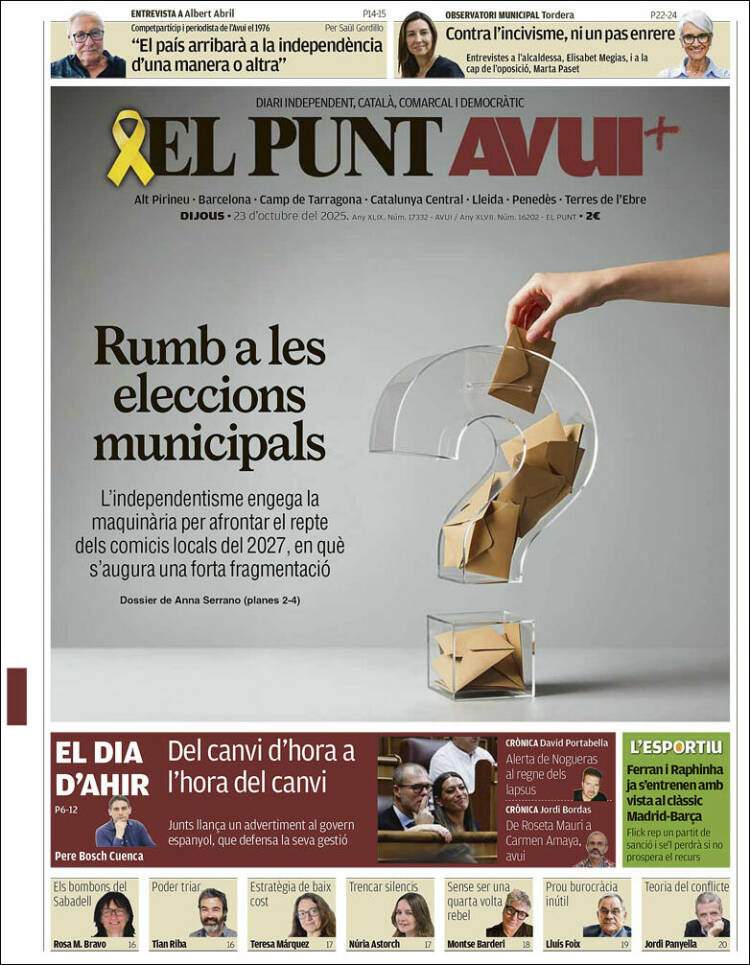 El Punt Avui, 23 octubre 2025 El Punt Avui, 23 octubre 2025