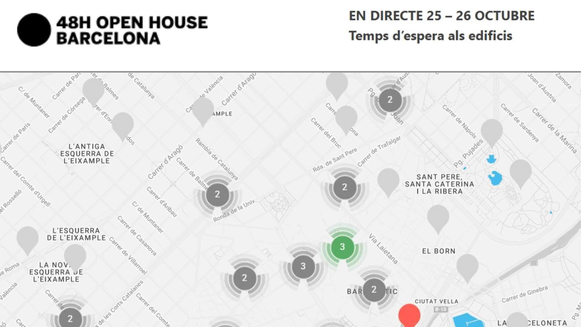 48H Open House Barcelona 2025: mapa y cómo saber el tiempo de espera en los edificios en directo