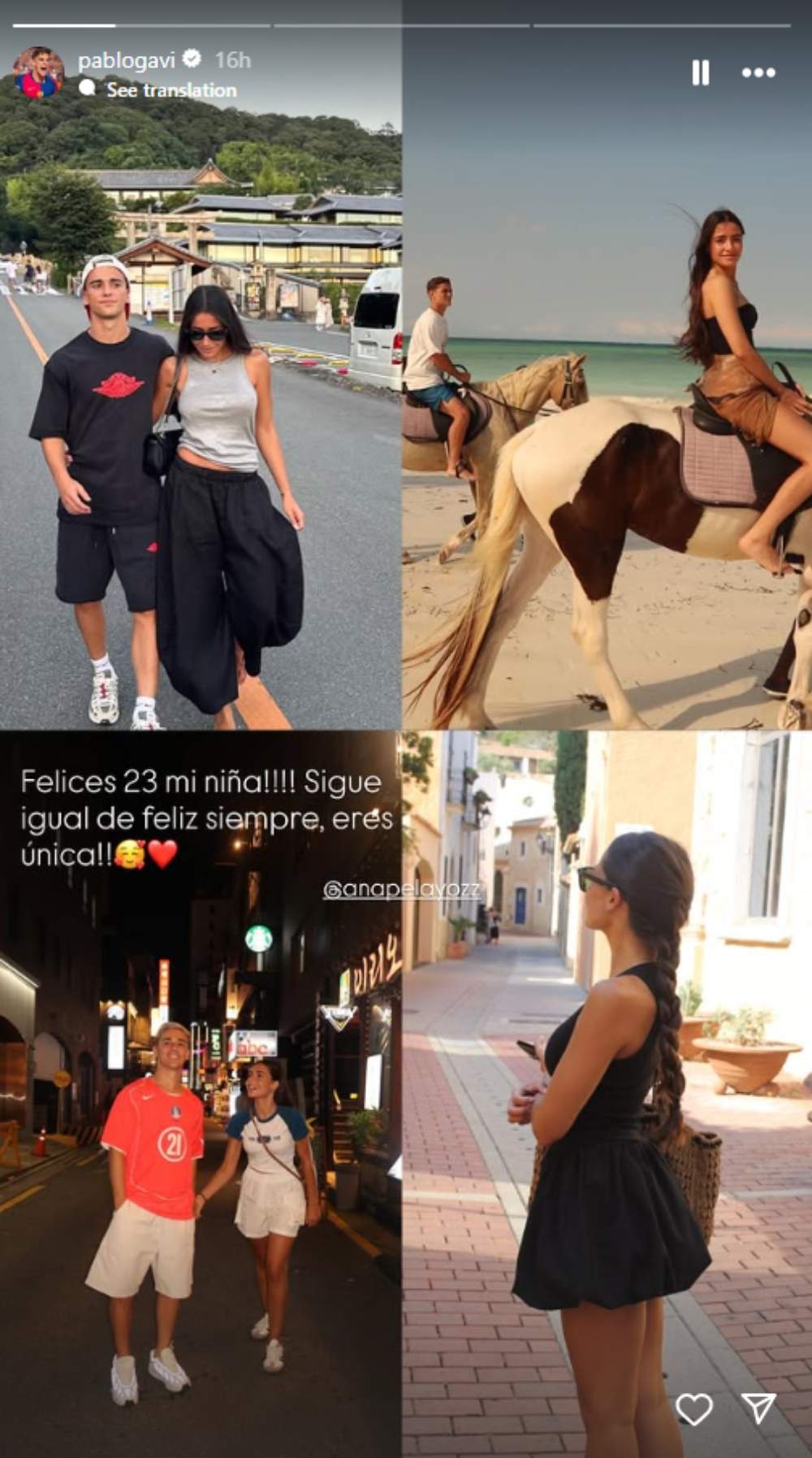 Primera storie de felicitació de Gavi / Instagram Primera storie de felicitació de Gavi / Instagram