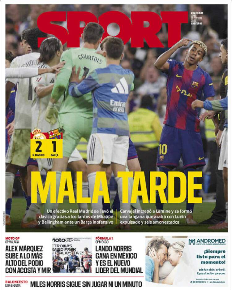 Sport portada 27 10 2025 Sport portada 27 10 2025