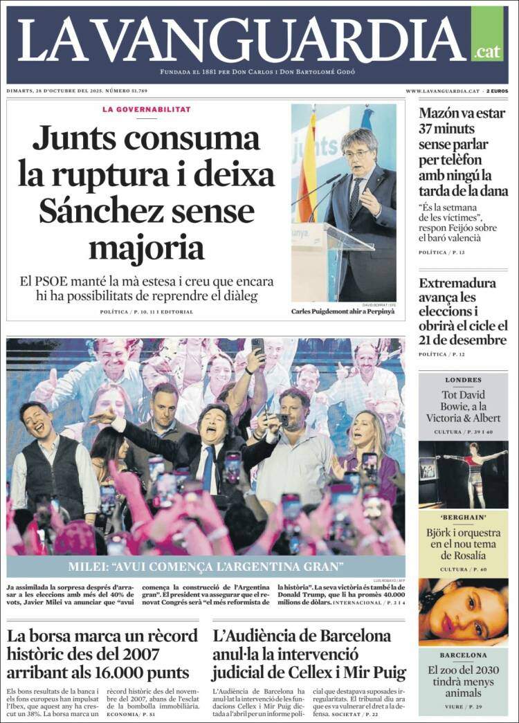 La Vanguardia, 28 octubre 2025 La Vanguardia, 28 octubre 2025