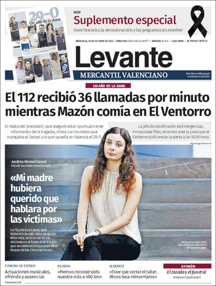 Levante, 29 octubre Levante, 29 octubre