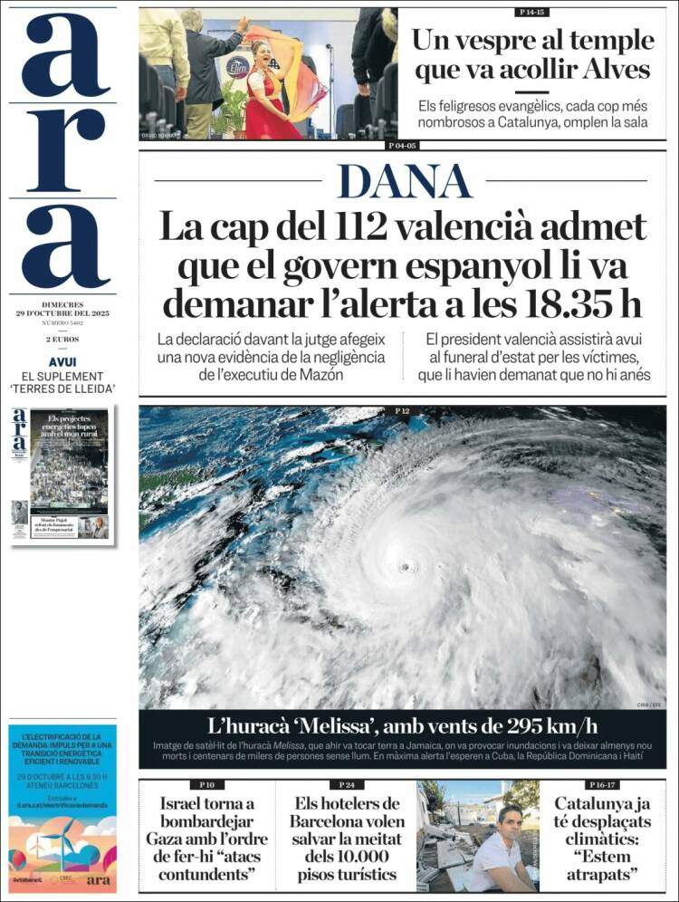 Ara, 29 octubre Ara, 29 octubre