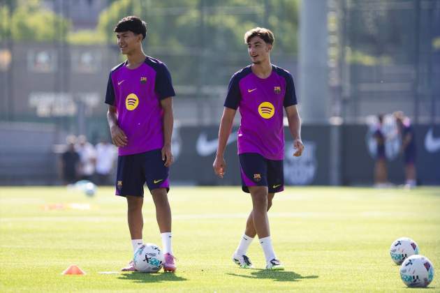 Dro Fernández y Toni Fernández, durante un entrenamiento con el Barça / Foto: Europa Press