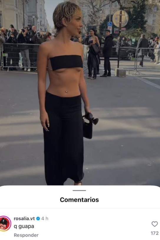 Rosalía comentant el canvi de look de Bad Gyal /  Instagram Rosalía comentando el cambio de look de Bad Gyal /  Instagram