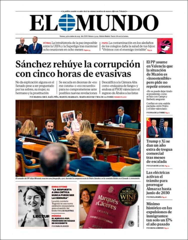 El Mundo, 31 octubre 2025 El Mundo, 31 octubre 2025