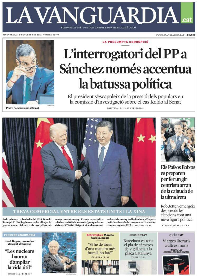 La Vanguardia, 31 octubre 2025 La Vanguardia, 31 octubre 2025