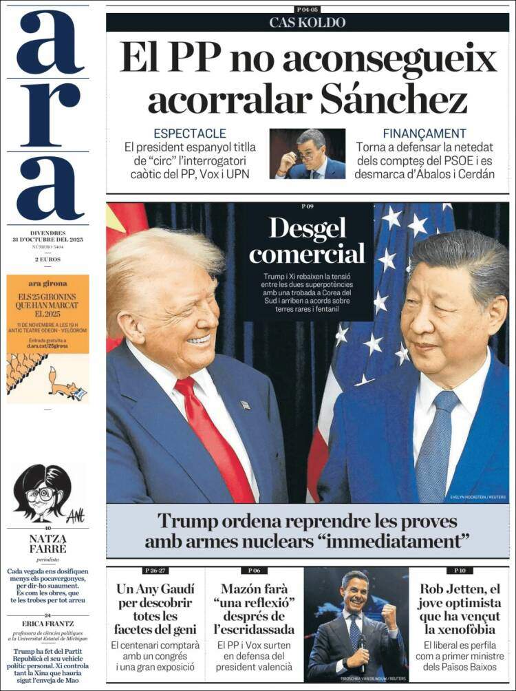 Ara, 31 octubre 2025 Ara, 31 octubre 2025