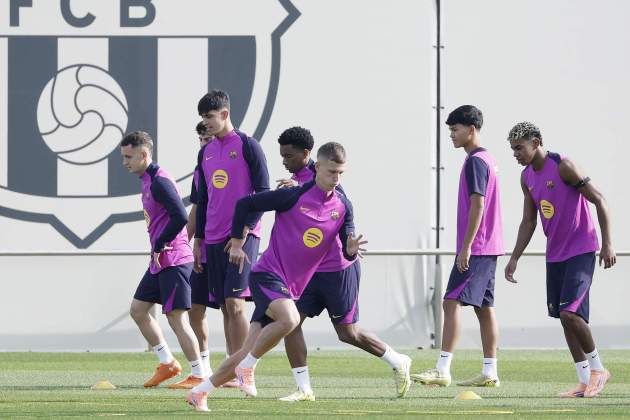 Dani Olmo entrenamiento Barça / Foto: EFE Dani Olmo entrenamiento Barça / Foto: EFE