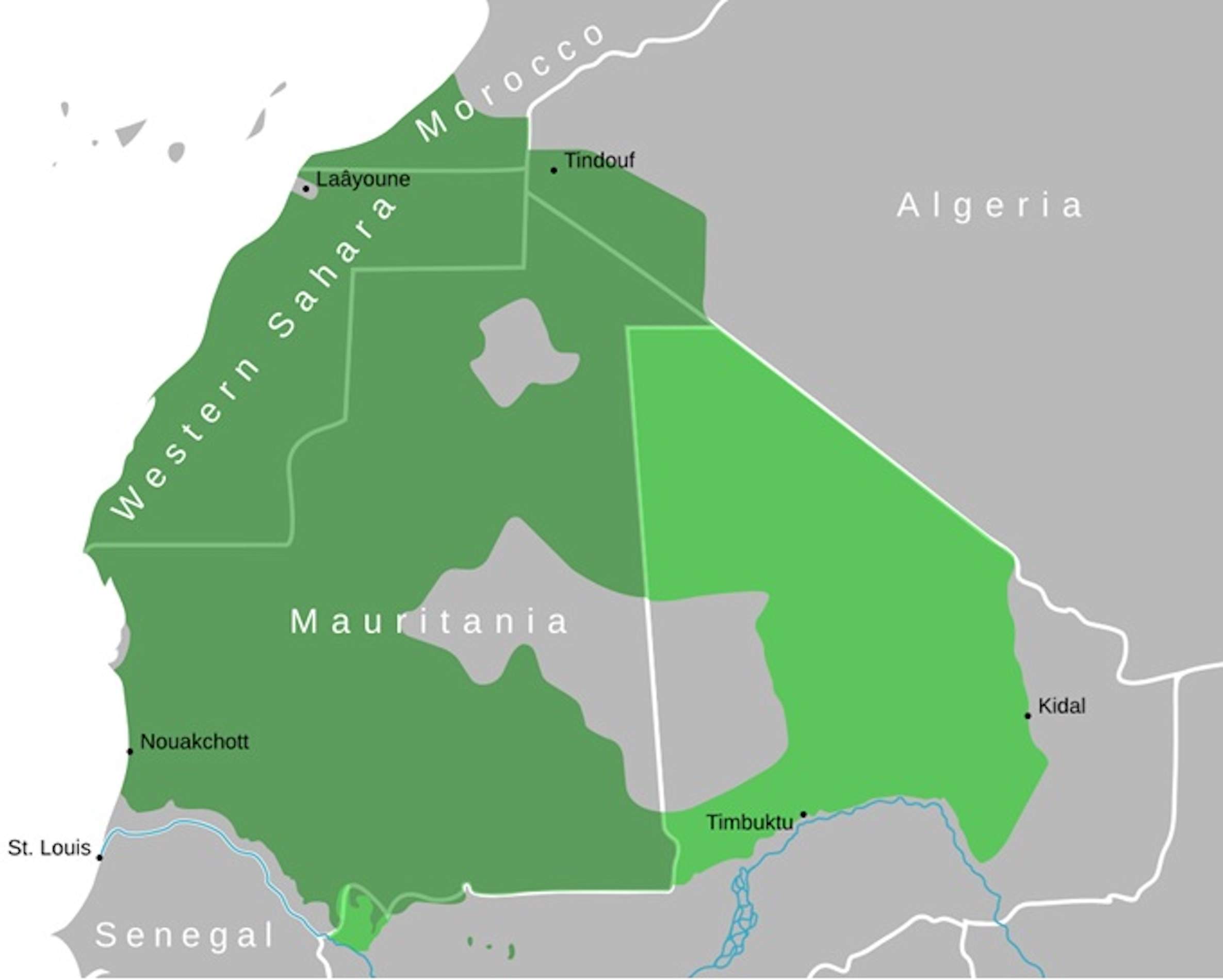 Mapa de la expansión de los Beni Hassan. Fuente Wikimedia Commons Mapa de la expansión de los Beni Hassan. Fuente Wikimedia Commons