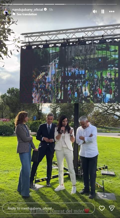 Nandu Jubany amb Anna Orte, Melero i el seu cunyat Xavi   Instagram