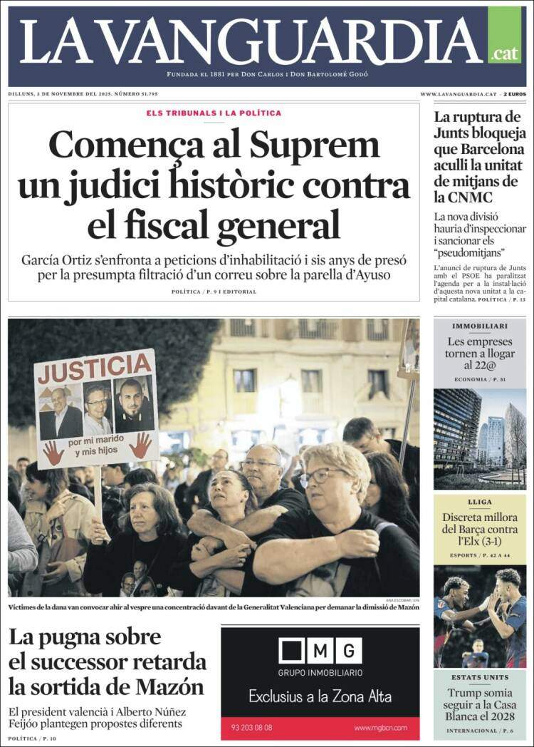 La Vanguardia, 3 novembre 2025