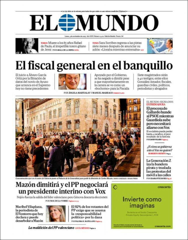 El Mundo, 3 novembre 2025