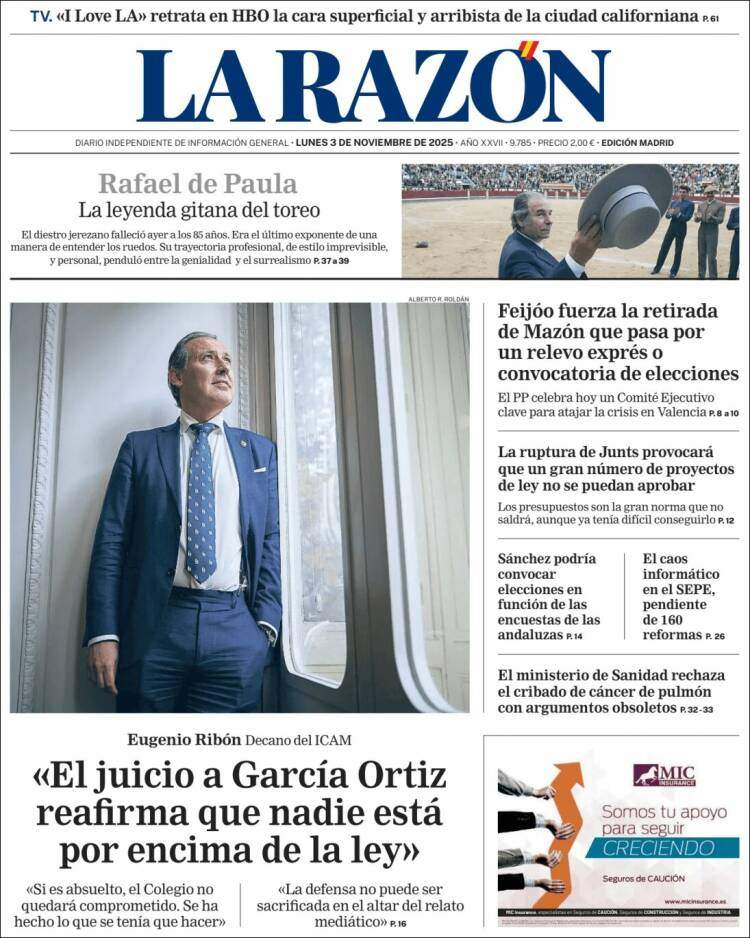 La Razon, 3 novembre 2025