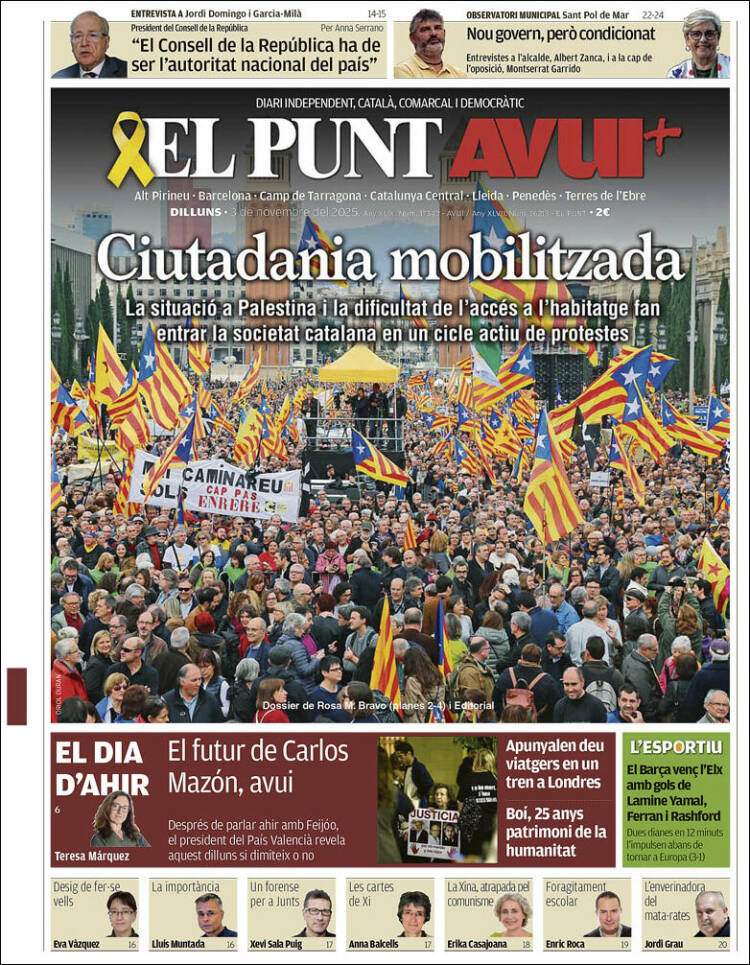 El Punt Avui, 3 novembre 2025