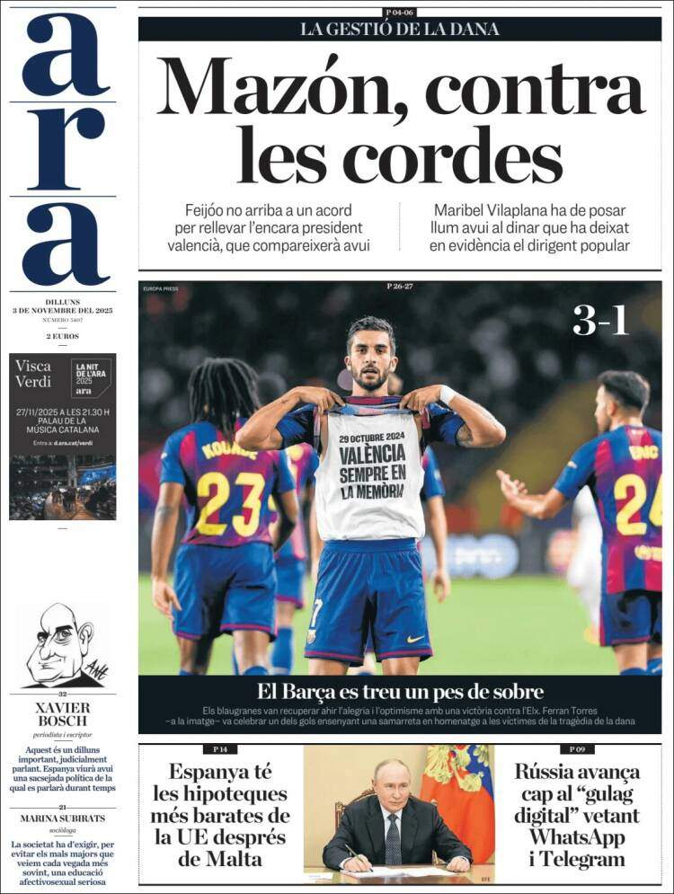 Ara, 3 novembre 2025