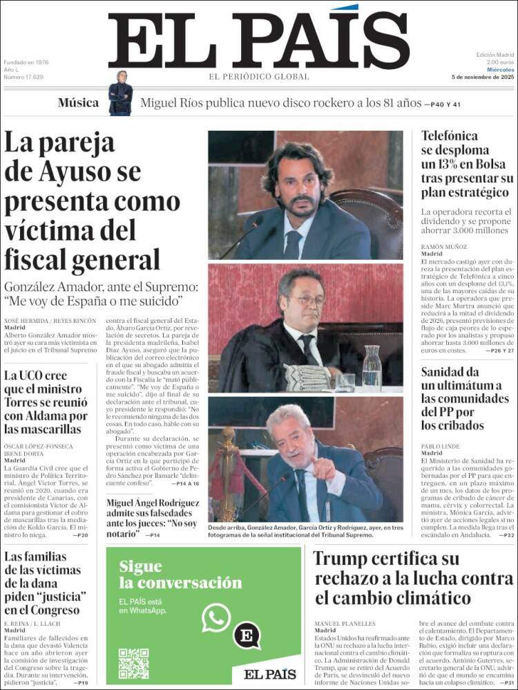 El Pais, 5 novembre 2025 El Pais, 5 novembre 2025