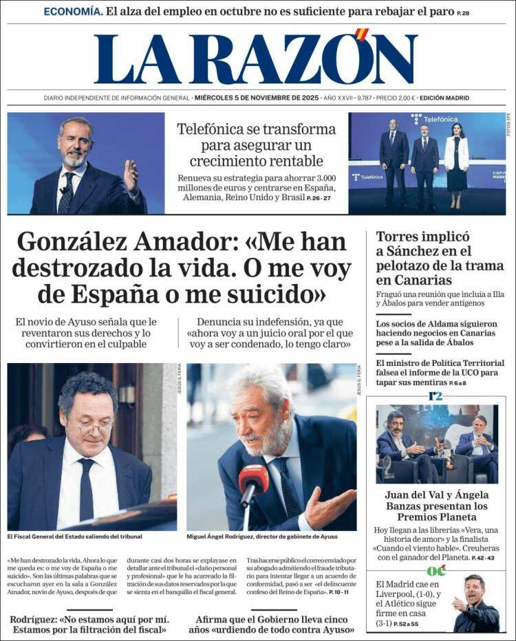 La Razon, 5 novembre 2025 La Razon, 5 novembre 2025