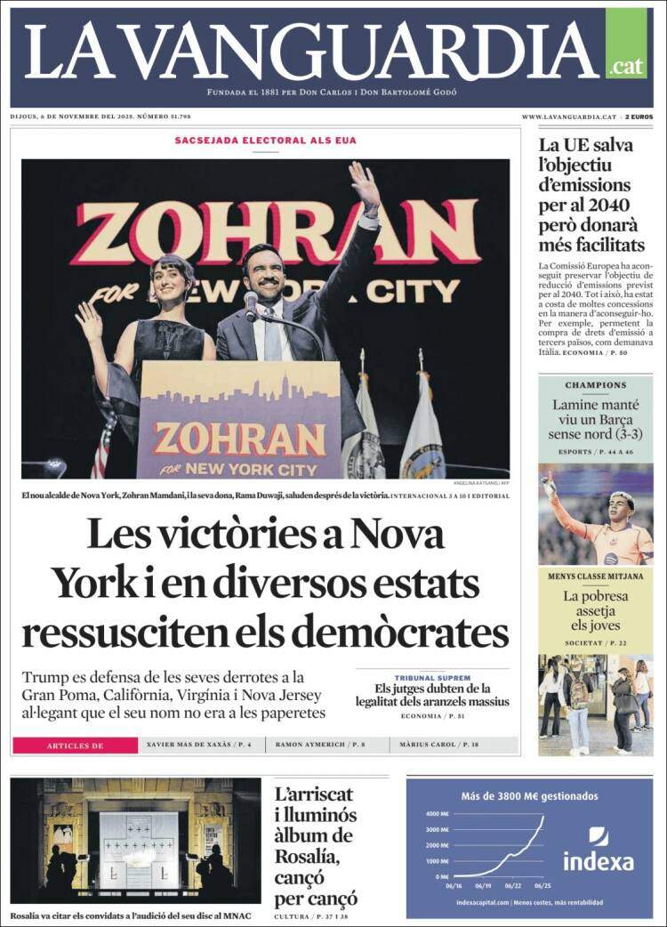 La Vanguardia, 6 novembre 2025 La Vanguardia, 6 novembre 2025