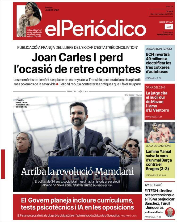 El Periodico, 6 novembre 2025 El Periodico, 6 novembre 2025