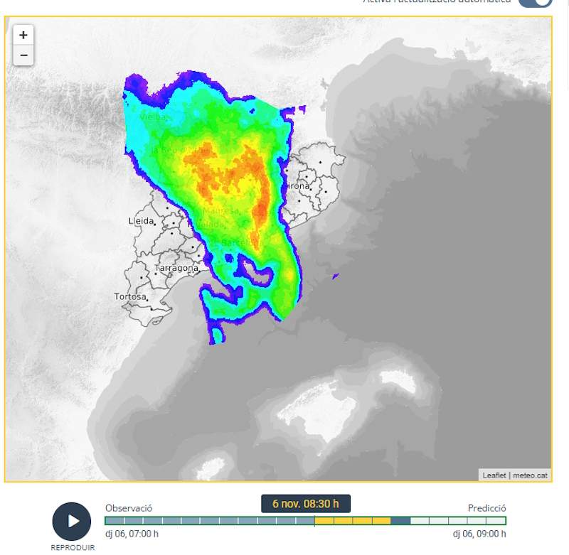 Radar del Meteocat Radar del Meteocat