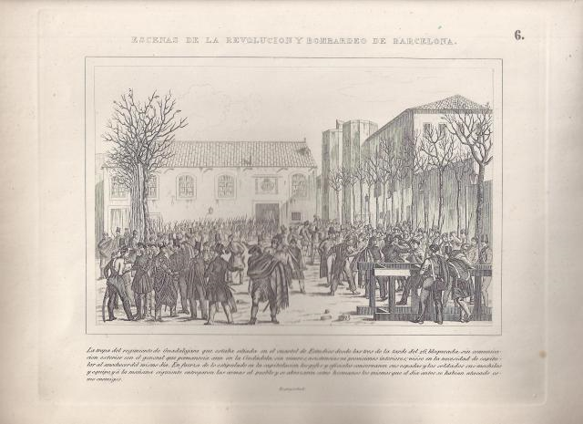 Bombardeo sobre Barcelona (1842). Fuente Universidad de Barcelona