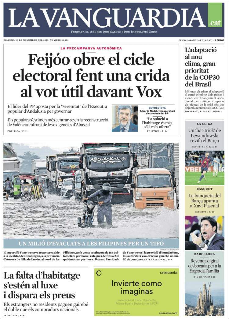 La Vanguardia, 10 novembre 2025