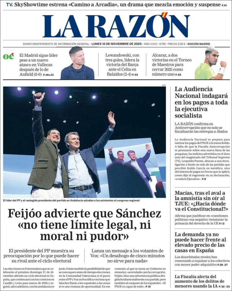 La Razon, 10 novembre 2025