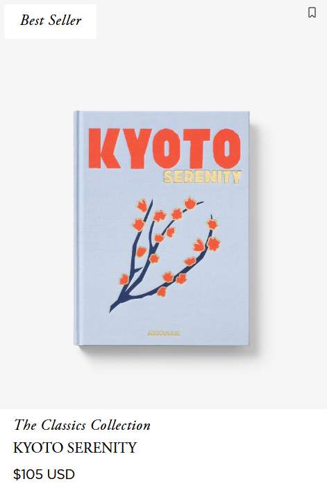 Kyoto Serenity de 105 dòlars, llibre de taula Kyoto Serenity de 105 dòlars, llibre de taula