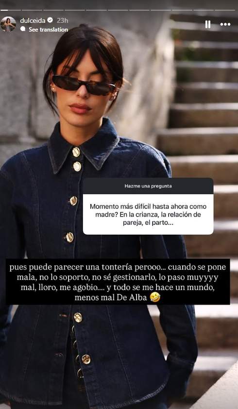 Dulceida responde sobre el peor momento como madre / Instagram Dulceida responde sobre el peor momento como madre / Instagram