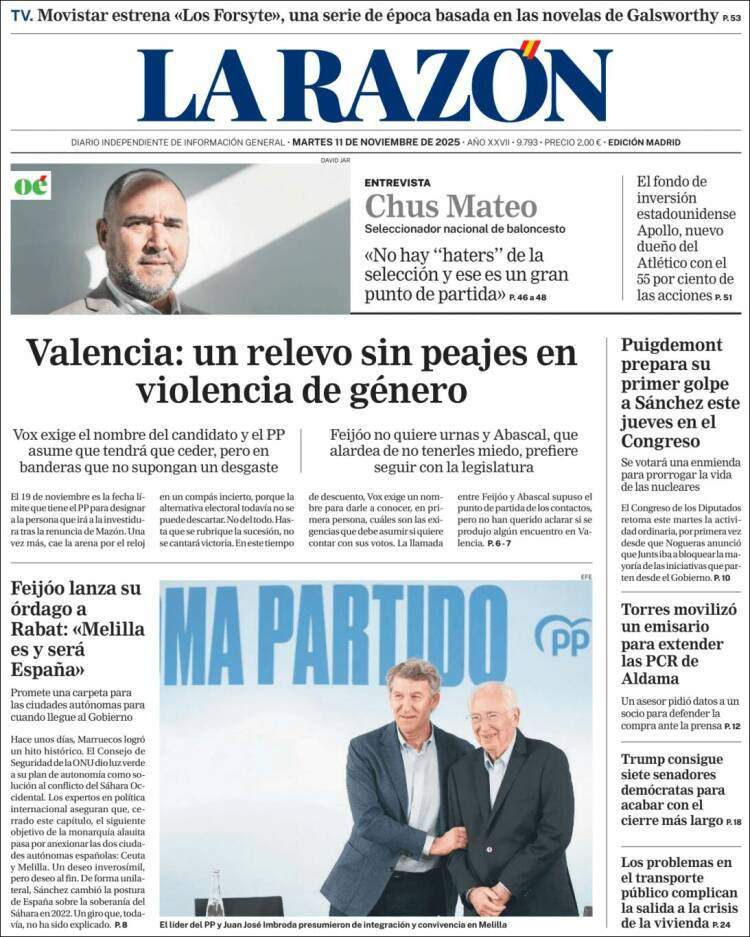 La Razon, 11 novembre 2025