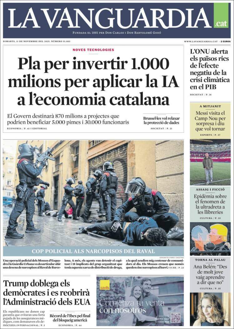 La Vanguardia, 11 novembre 2025