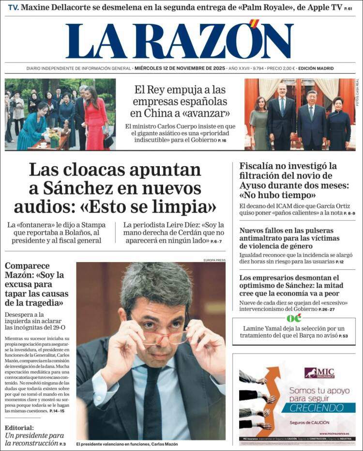 La Razon, 12 novembre 2025