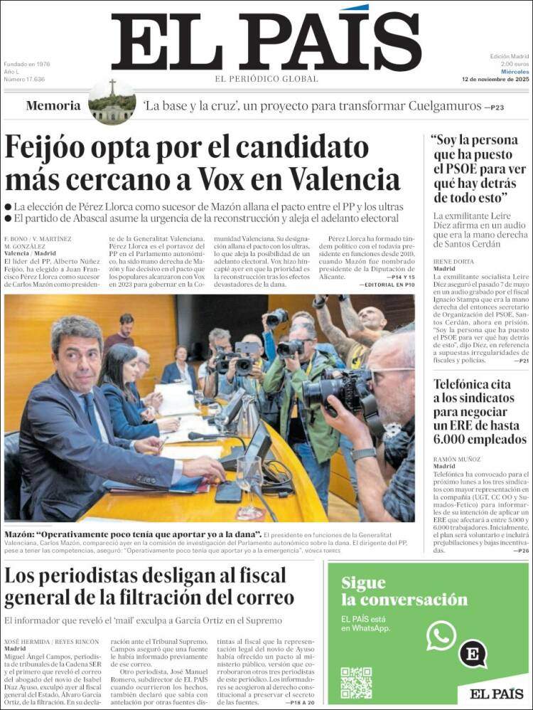 El Pais, 12 novembre 2025