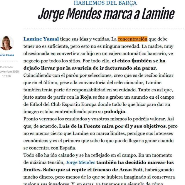 Artículo sobre Lamine Yamal en Culemanía