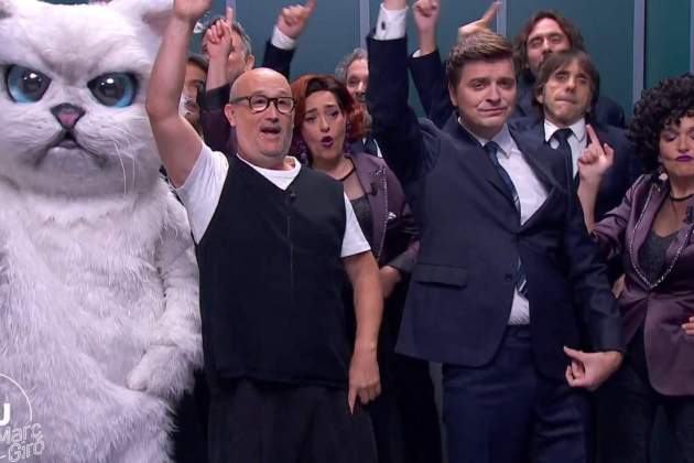 Marc Giró, amb Javier Cámara al 'Late xou' TVE