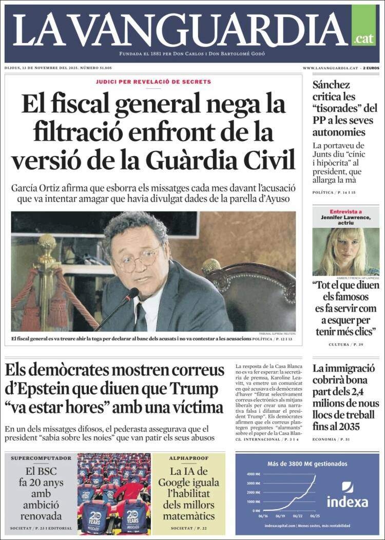 La Vanguardia, 13 novembre 2025