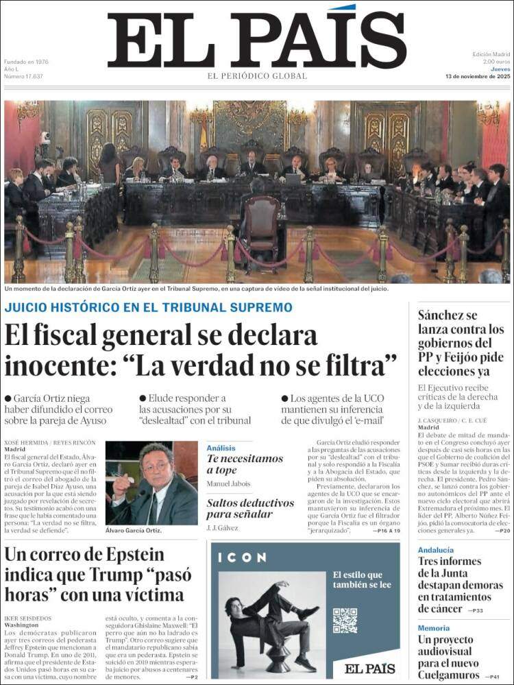 El Pais, 13 novembre 2025