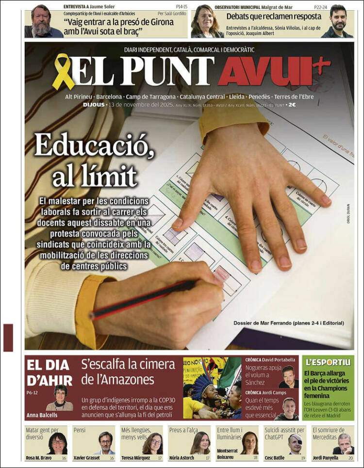 El Punt Avui, 13 novembre 2025