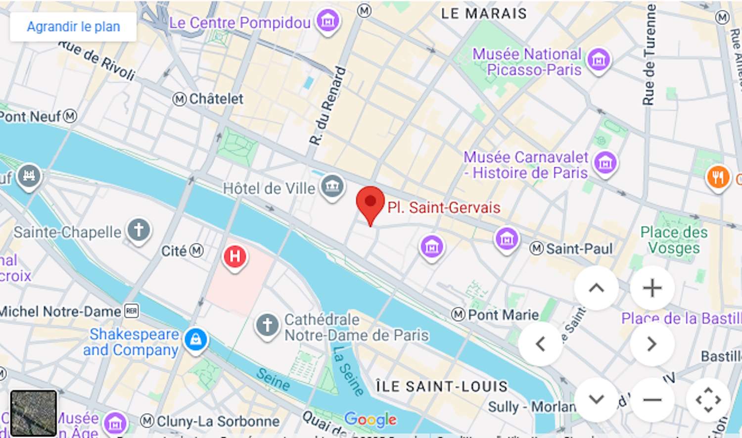 Ubicació del Jardi 13 Novembre en el cor de París Ubicació del Jardi 13 Novembre en el cor de París