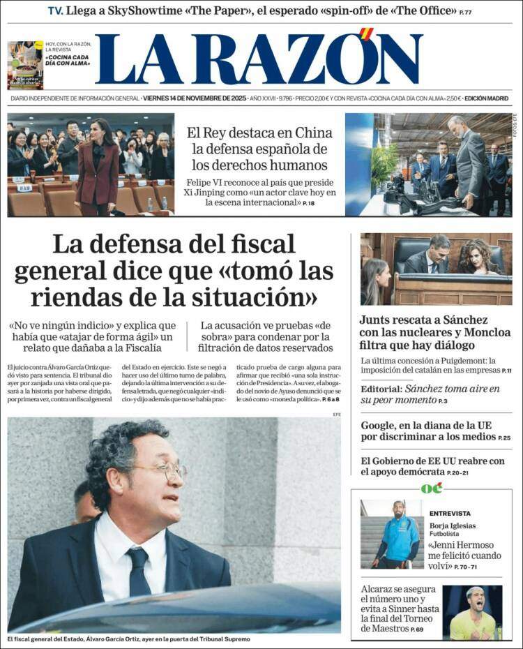 La Razon, 14 novembre 2025