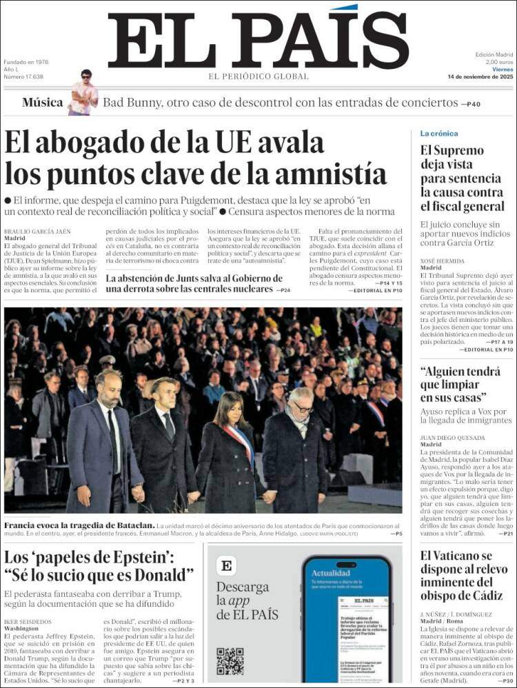 El Pais, 14 novembre 2025