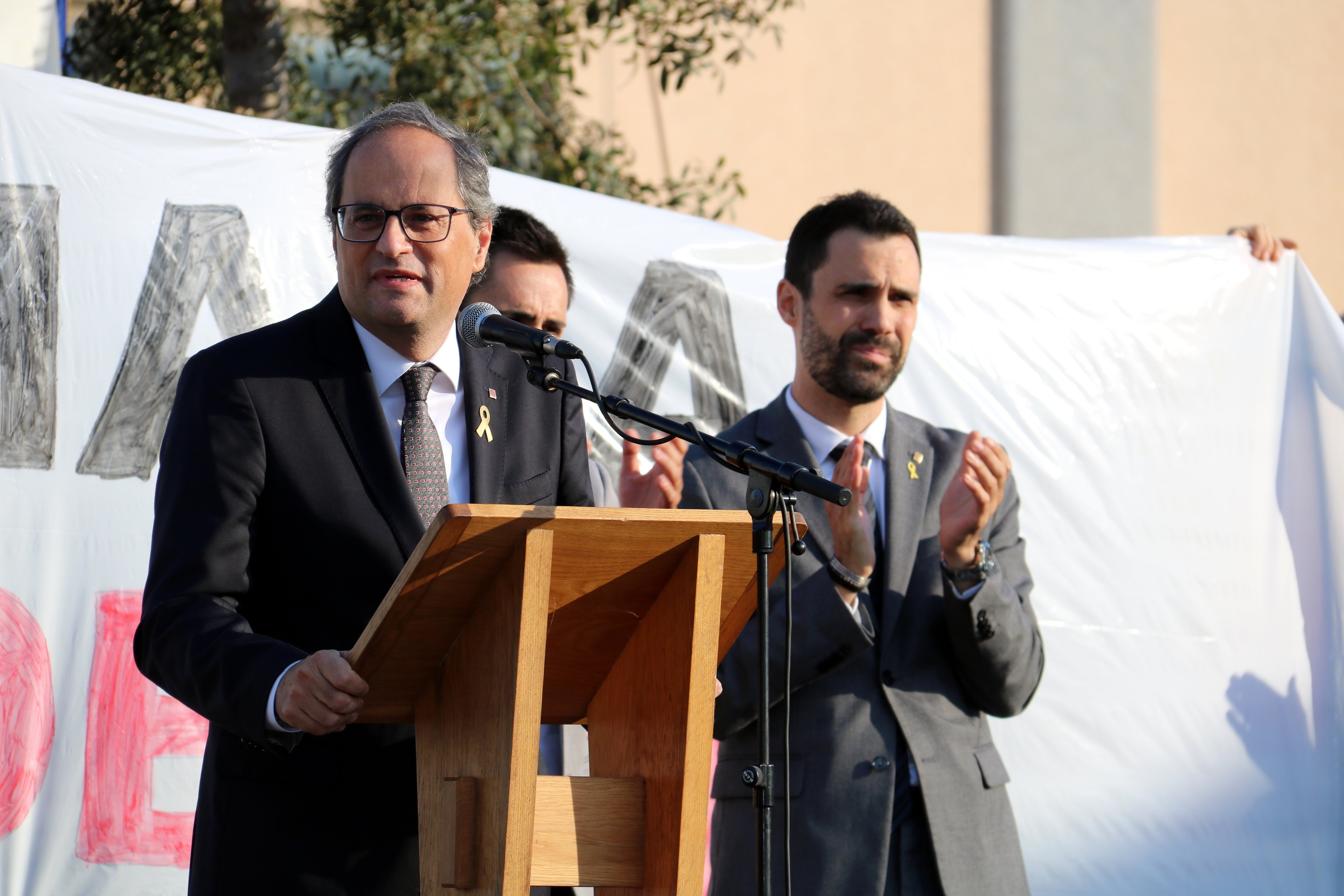 Torra, a los CDR desde Sant Julià de Ramis: "Apretáis y hacéis bien en apretar"