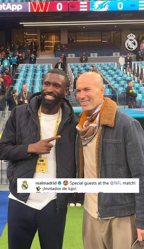 Rudiger i Zidane, veient l'NFL al Bernabéu IG Rudiger i Zidane, veient l'NFL al Bernabéu IG