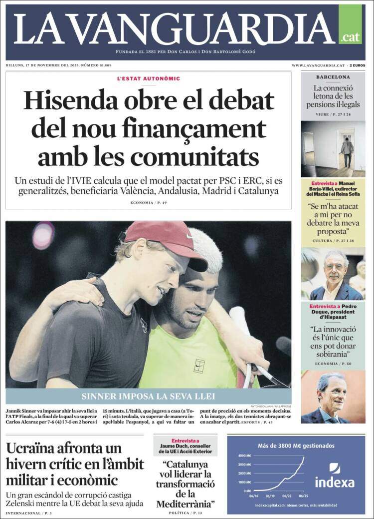 La Vanguardia, 17 novembre 2025 La Vanguardia, 17 novembre 2025