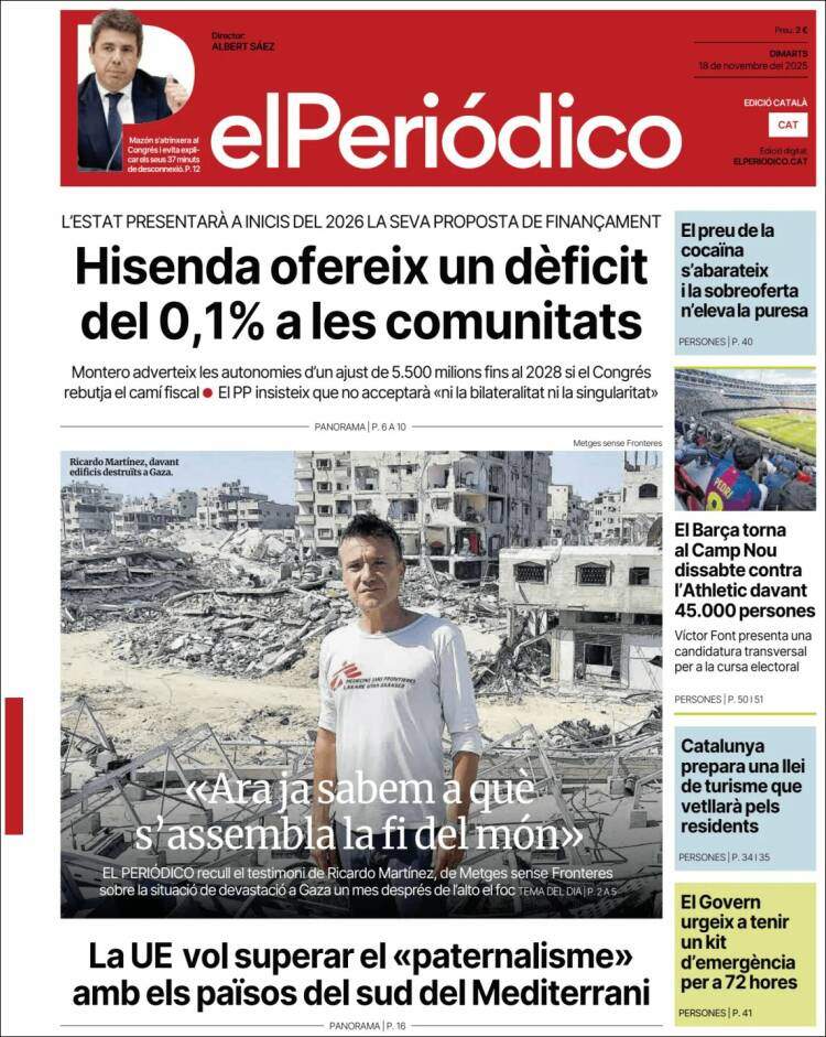 El Periodico, 18 novembre 2025 El Periodico, 18 novembre 2025