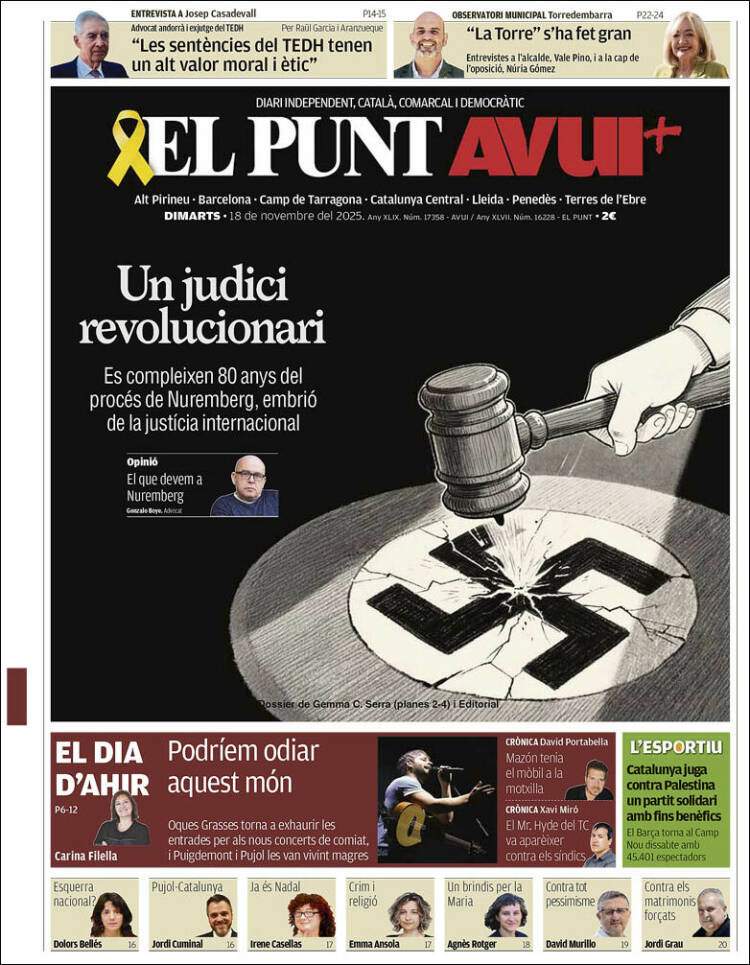 El Punt Avui, 18 novembre 2025 El Punt Avui, 18 novembre 2025