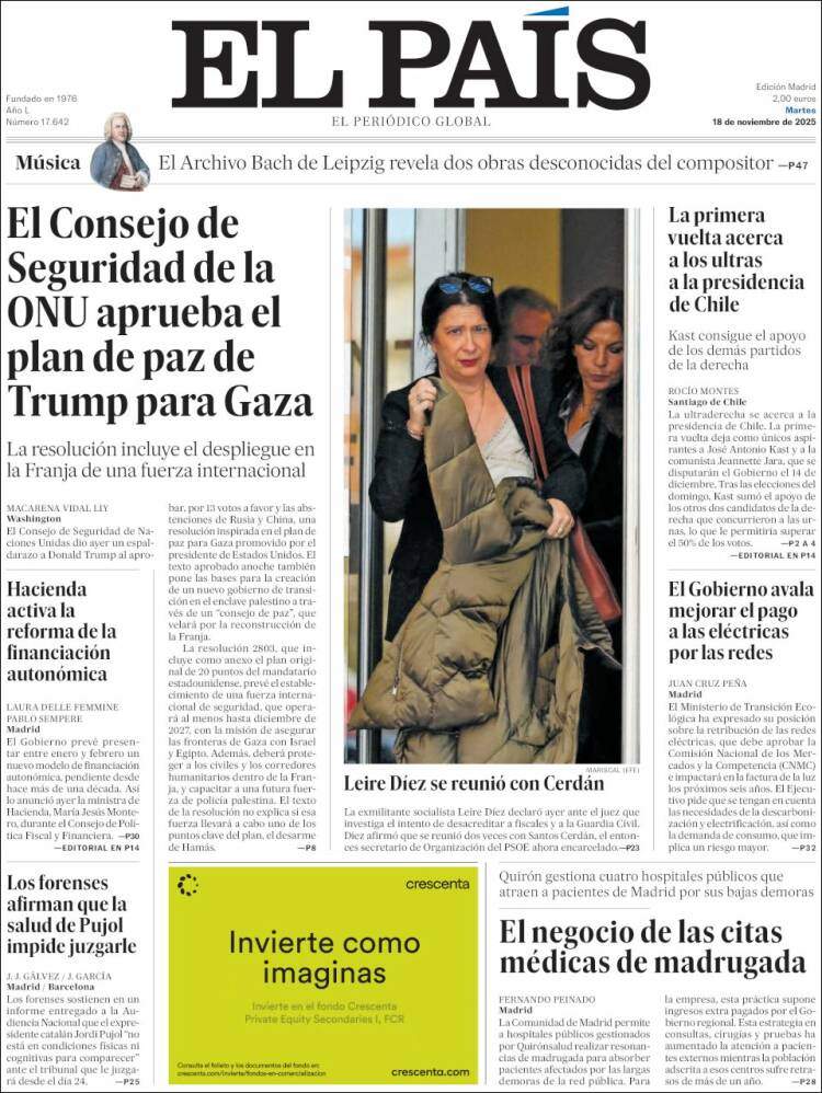 El Pais, 18 novembre 2025 El Pais, 18 novembre 2025